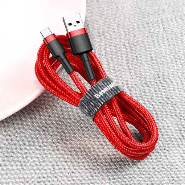Kabel Baseus Cafule USB-A / USB-C QC 3.0 3A 1 m - czerwony