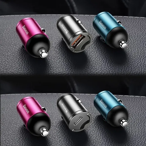 Baseus Tiny Star mini inteligentna ładowarka samochodowa USB 30W Quick Charge 3.0 szary (VCHX-A0G)