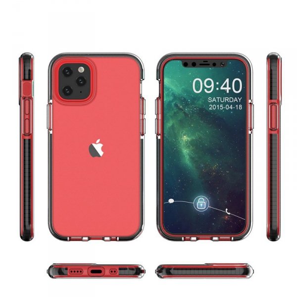 Spring Case pokrowiec żelowe etui z kolorową ramką do iPhone 12 mini ciemnoniebieski