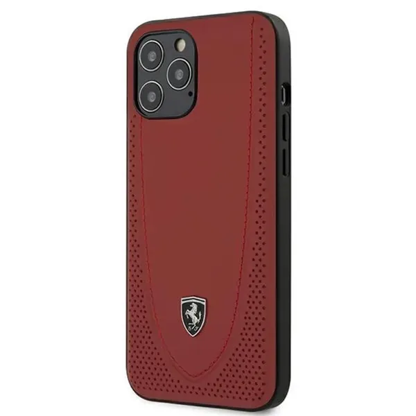 Etui Ferrari Off Track Perforated na iPhone 12 Pro Max - czerwone