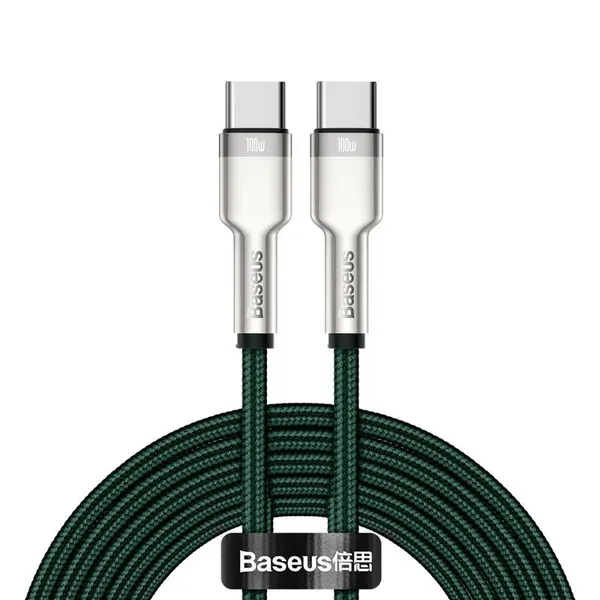 Kabel Baseus CATJK-D06 USB-C - USB-C PD QC 100W 5A 480Mb/s 2m - zielony