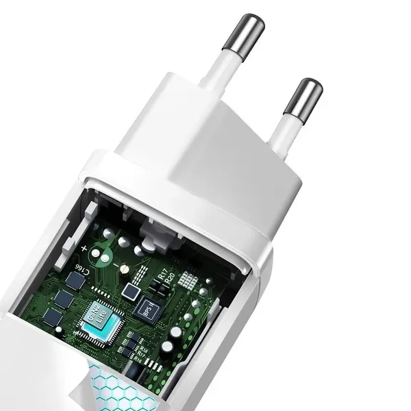 Baseus GaN2 Lite szybka ładowarka sieciowa 65W USB / USB Typ C Quick Charge 3.0 Power Delivery (azotek galu) biały (CCGAN2L-B02)