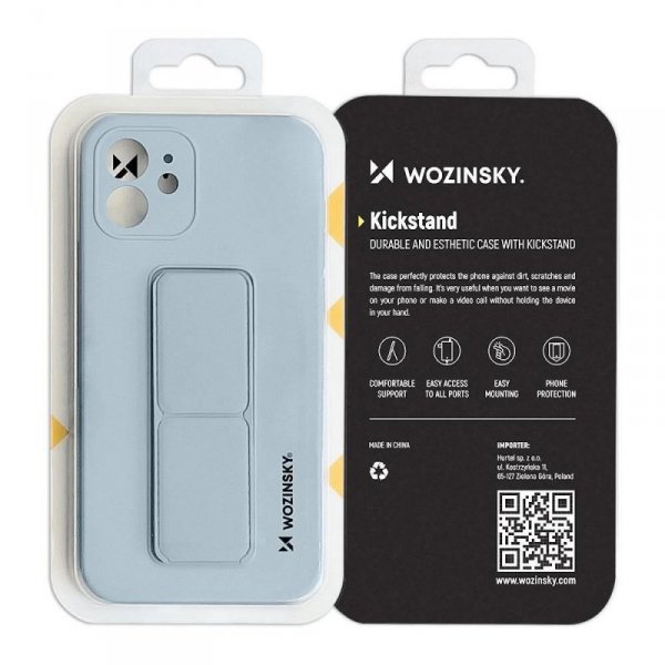 Wozinsky Kickstand Case silikonowe etui z podstawką iPhone 12 Pro granatowe