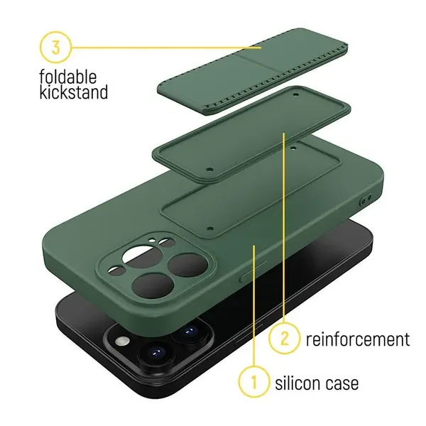 Wozinsky Kickstand Case silikonowe etui z podstawką etui Samsung Galaxy A42 5G czarne