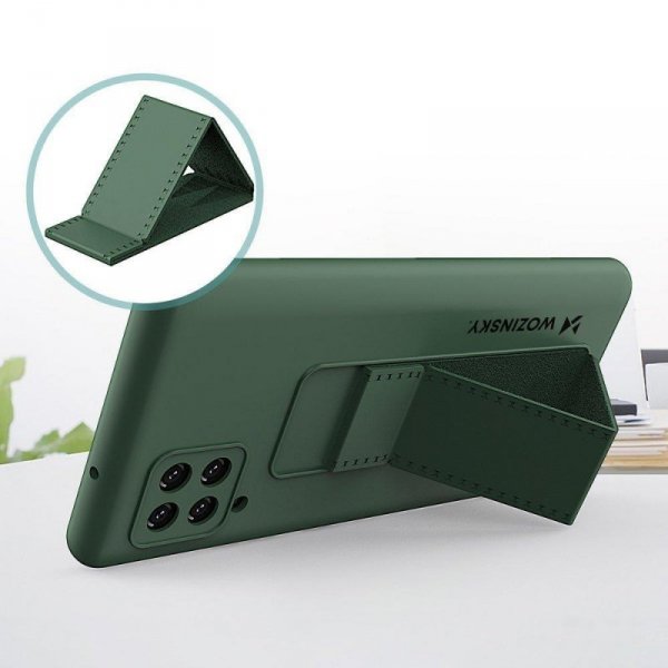 Wozinsky Kickstand Case silikonowe etui z podstawką etui Samsung Galaxy A42 5G różowe