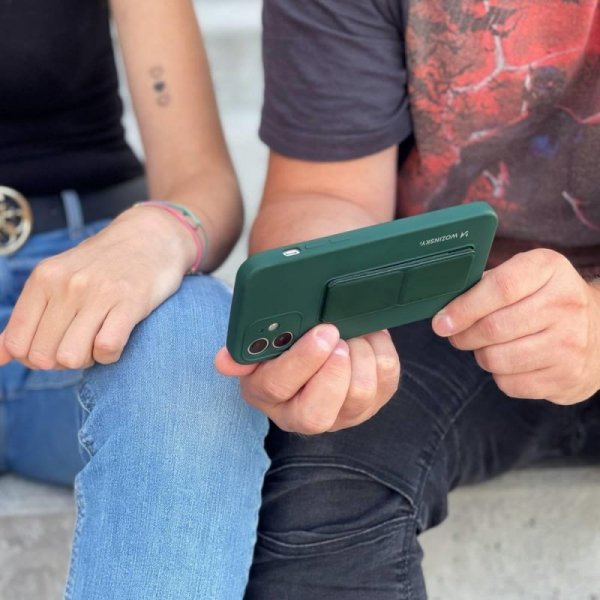 Wozinsky Kickstand Case silikonowe etui z podstawką etui Xiaomi Redmi 10X 4G / Xiaomi Redmi Note 9 czerwone