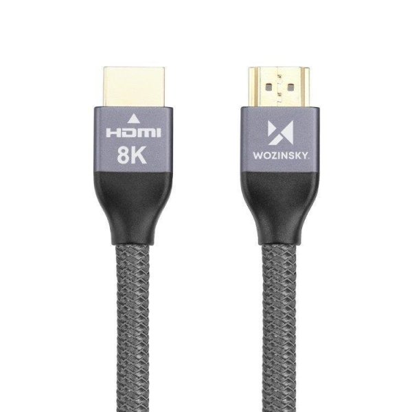 Wozinsky kabel HDMI 2.1 8K 60 Hz 48 Gbps / 4K 120 Hz / 2K 144 Hz 3 m srebrny (WHDMI-30)