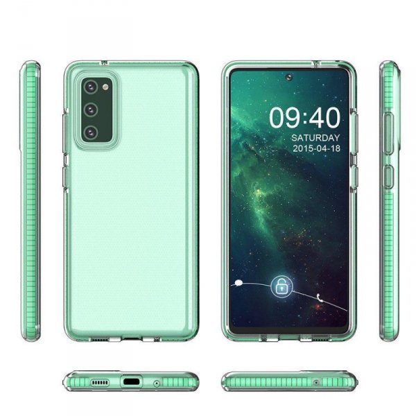 Spring Case pokrowiec żelowe etui z kolorową ramką do Samsung Galaxy A72 4G czarny