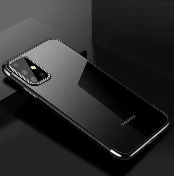 Clear Color case żelowy pokrowiec etui z metaliczną ramką Samsung Galaxy A72 4G czarny