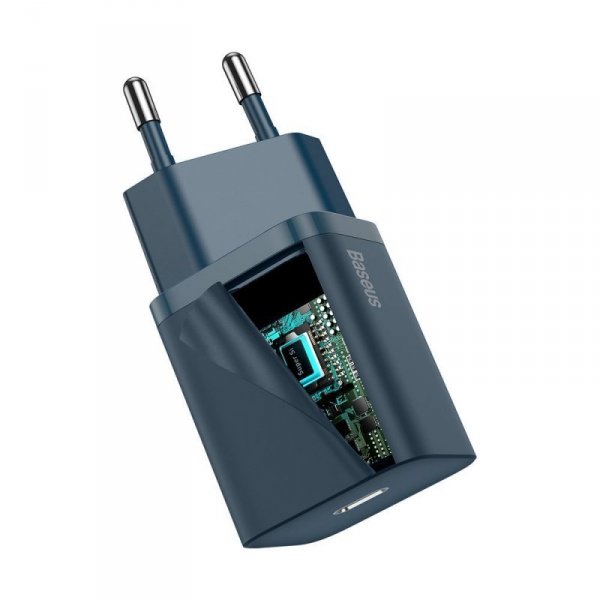 Baseus Super Si 1C szybka ładowarka USB Typ C 20 W Power Delivery niebieski (CCSUP-B03)