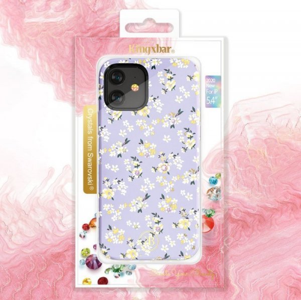 Kingxbar Blossom etui ozdobione oryginalnymi Kryształami Swarovskiego iPhone 12 mini wielokolorowy (Lily)