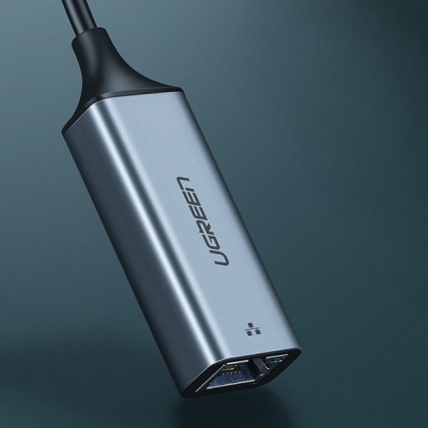 Ugreen zewnętrzna karta sieciowa  RJ45 - USB Typ C (1000 Mbps/ 1 Gbps )Gigabit Ethernet szary (CM199)