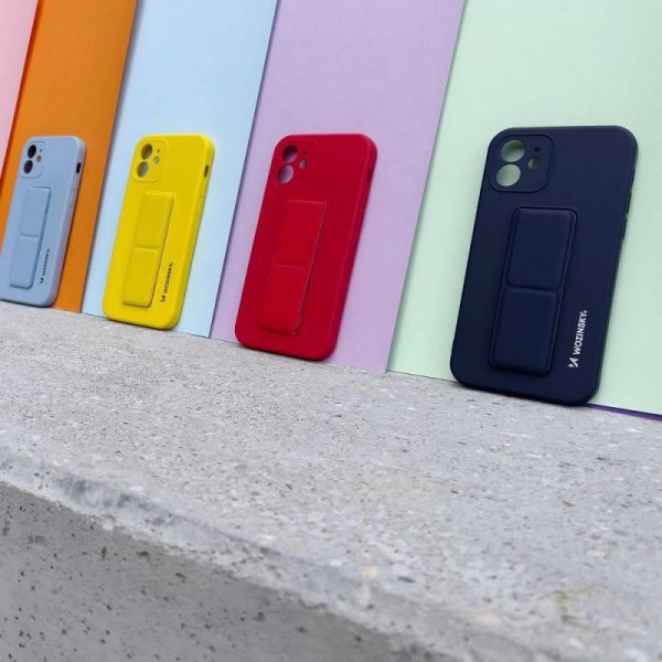 Wozinsky Kickstand Case silikonowe etui z podstawką etui Samsung Galaxy A72 4G ciemnozielone
