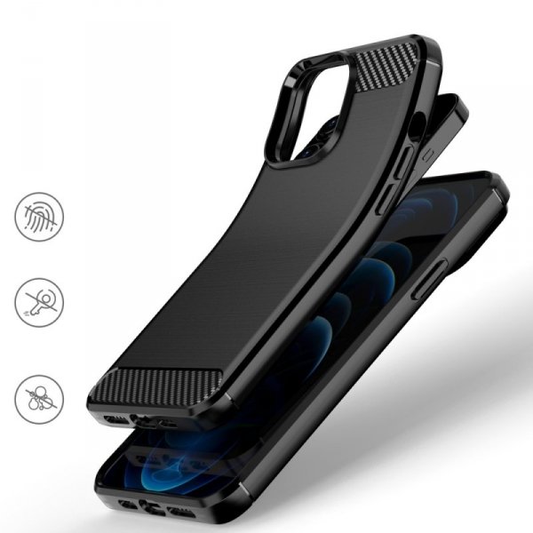 Carbon Case elastyczne etui pokrowiec iPhone 13 Pro czarny
