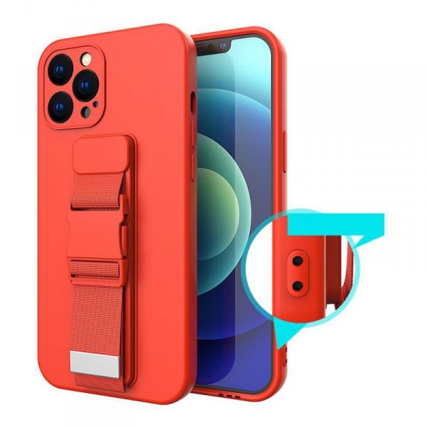 Rope case żelowe etui ze smyczą łańcuszkiem torebka smycz iPhone 12 mini granatowy