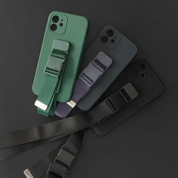 Rope case żelowe etui ze smyczą łańcuszkiem torebka smycz iPhone 12 mini żółty