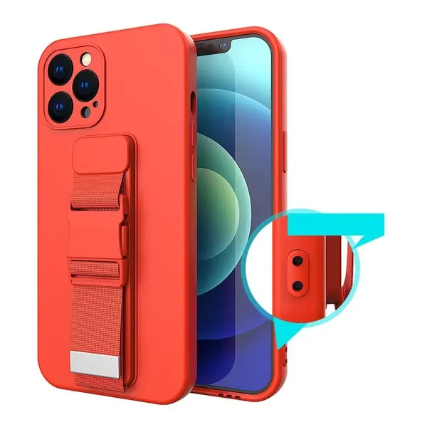 Rope case żelowe etui ze smyczą łańcuszkiem torebka smycz iPhone 13 mini czarny