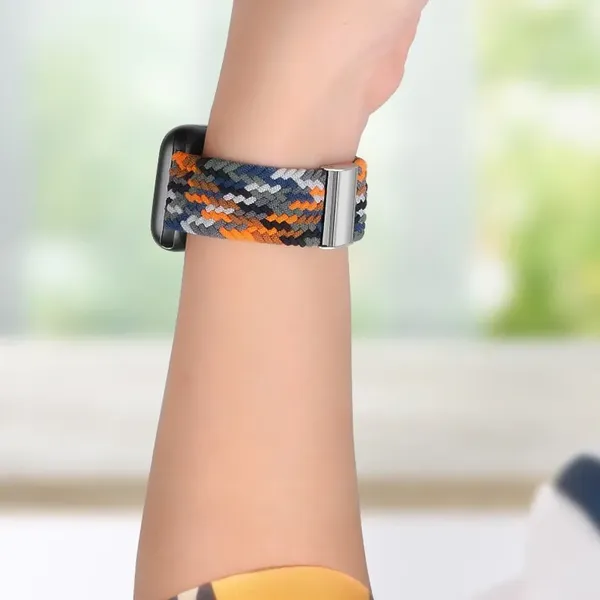 Pleciony materiałowy pasek bransoletka Strap Fabric opaska do Apple Watch 42 / 44 / 45 / 49 mm - czarno-biały