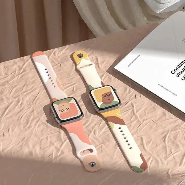 Silikonowy pasek Strap Moro bransoletka do zegarka opaska do Apple Watch 42 / 44 / 45 / 49 mm - wzór 5