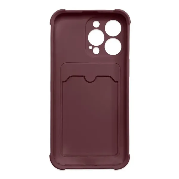 Card Armor Case etui pokrowiec do iPhone 11 Pro portfel na kartę silikonowe pancerne etui Air Bag malinowy