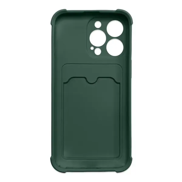 Card Armor Case etui pokrowiec do iPhone 12 Pro Max portfel na kartę silikonowe pancerne etui Air Bag zielony
