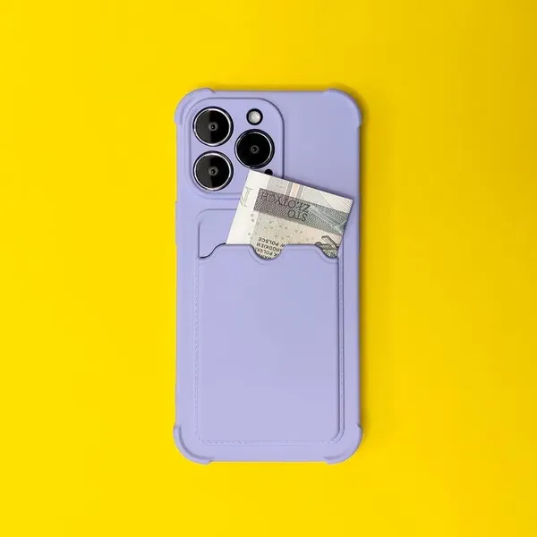 Card Armor Case etui pokrowiec do Samsung Galaxy A22 4G portfel na kartę silikonowe pancerne etui Air Bag czerwony