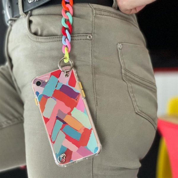 Color Chain Case żelowe elastyczne etui z łańcuchem łańcuszkiem zawieszką do Xiaomi Redmi Note 10 Pro wielokolorowy (1)