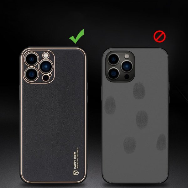 Dux Ducis Yolo eleganckie etui pokrowiec ze skóry ekologicznej iPhone 13 Pro czerwony