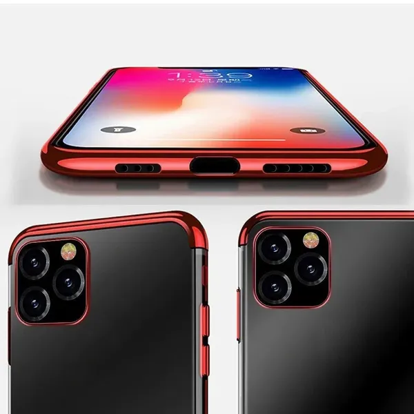 Clear Color case żelowy pokrowiec etui z metaliczną ramką iPhone 13 Pro niebieski