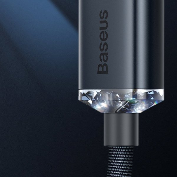 Baseus Crystal Shine Series kabel przewód USB do szybkiego ładowania i transferu danych USB Typ A - Lightning 2,4A 1,2m fioletow