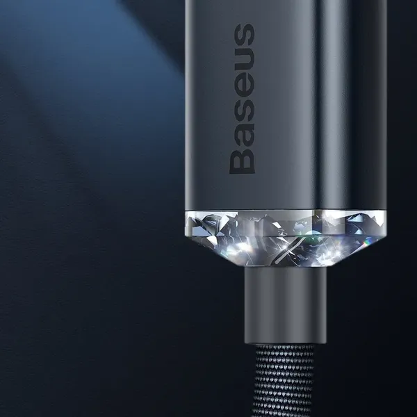 Baseus Crystal Shine Series kabel przewód USB do szybkiego ładowania i transferu danych USB Typ A - Lightning 2,4A 2m czarny (CA