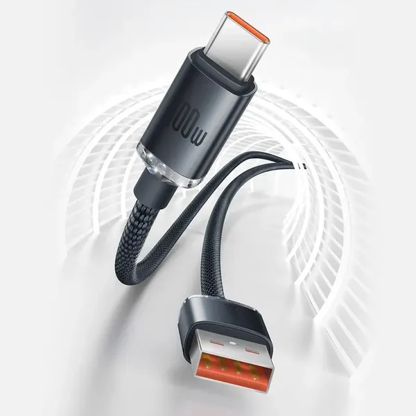 Baseus Crystal Shine Series kabel przewód USB do szybkiego ładowania i transferu danych USB Typ A - USB Typ C 100W 1,2m czarny (