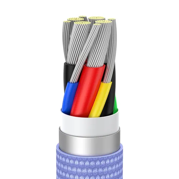 Kabel Baseus CAJY000705 USB-C - USB-C PD QC 100W 5A 480Mb/s 2m - fioletowy