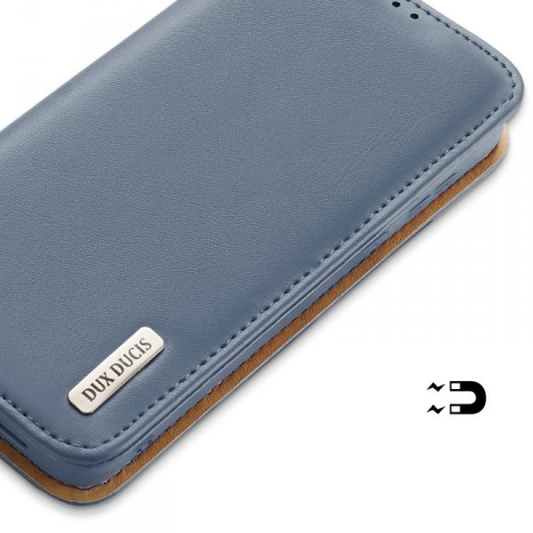 Dux Ducis Hivo skórzane etui z klapką pokrowiec ze skóry naturalnej portfel na karty i dokumenty Samsung Galaxy S22+ (S22 Plus) 