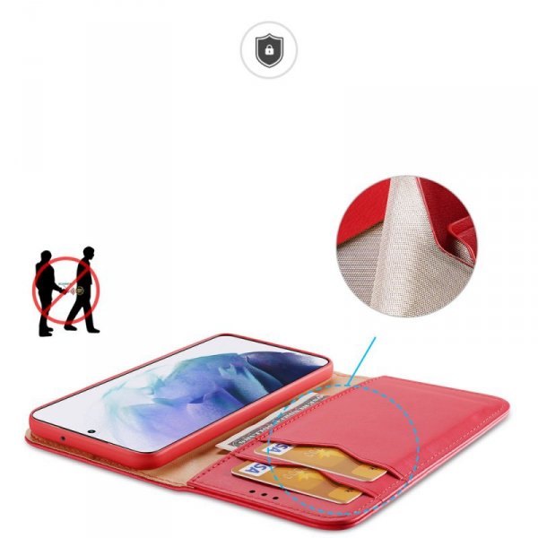 Dux Ducis Hivo skórzane etui z klapką pokrowiec ze skóry naturalnej portfel na karty i dokumenty Samsung Galaxy S22+ (S22 Plus) 