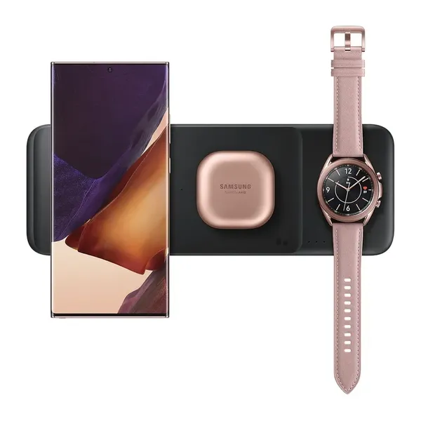Ładowarka Samsung Trio EP-P6300TBEGEU indukcyjna 3w1 do telefonu / Galaxy Watch / Buds - czarna + ładowarka sieciowa + kabel