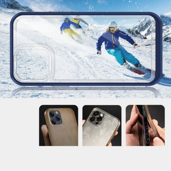Clear 3in1 etui do iPhone 13 Pro Max żelowy pokrowiec z ramką niebieski