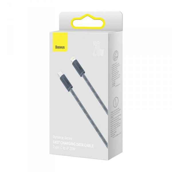 Kabel Baseus CALD000116 Lightning - USB-C PD 20W 480Mb/s 2m - szary