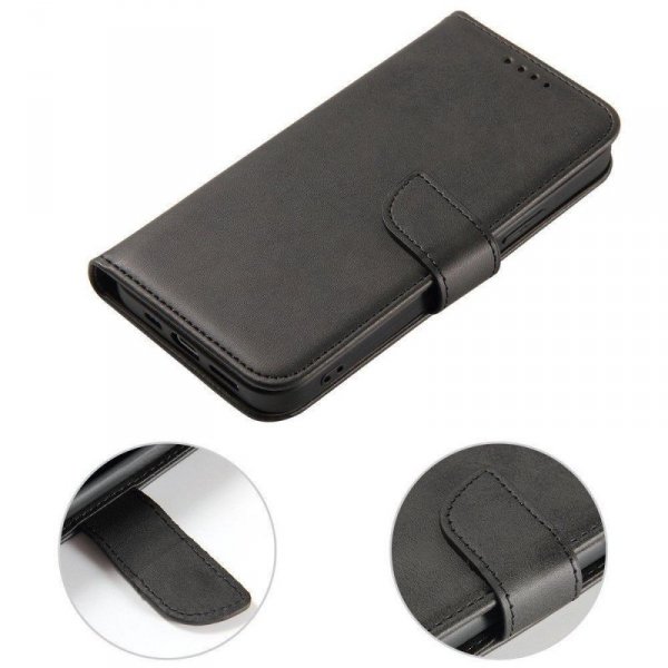 Magnet Case elegancki futerał etui pokrowiec z klapką i funkcją podstawki Motorola Moto G Stylus 2022 czarny