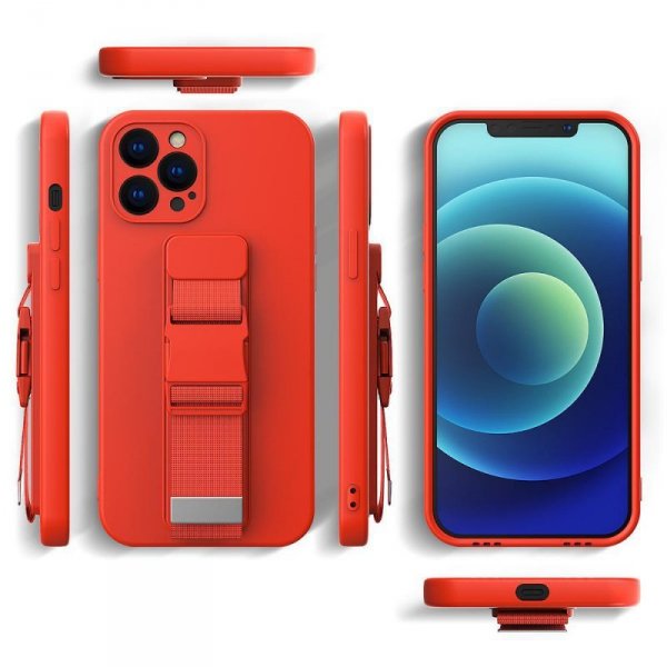 Rope Case silikonowe etui ze smyczą torebka smycz pasek do Xiaomi Poco M4 Pro 5G granatowy