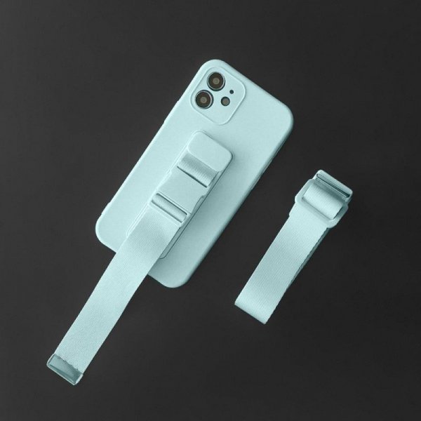 Rope Case silikonowe etui ze smyczą torebka smycz pasek do Samsung Galaxy A53 5G granatowy