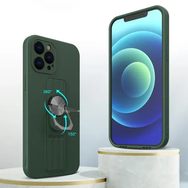 Ring Case silikonowe etui z uchwytem na palec i podstawką do Samsung Galaxy S22+ (S22 Plus) czarny
