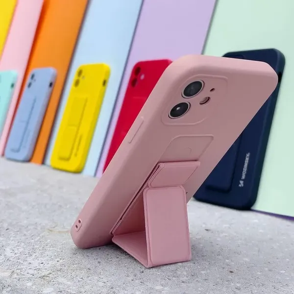 Wozinsky Kickstand Case silikonowe etui z podstawką etui Xiaomi Poco M4 Pro 5G różowe