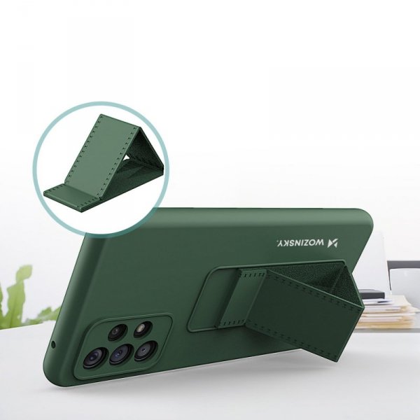 Wozinsky Kickstand Case silikonowe etui z podstawką etui Samsung Galaxy A73 czarne