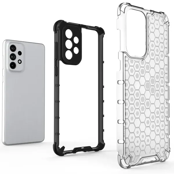 Honeycomb etui pancerny pokrowiec z żelową ramką Samsung Galaxy A73 niebieski