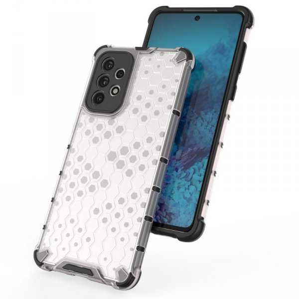 Honeycomb etui pancerny pokrowiec z żelową ramką Samsung Galaxy A73 niebieski