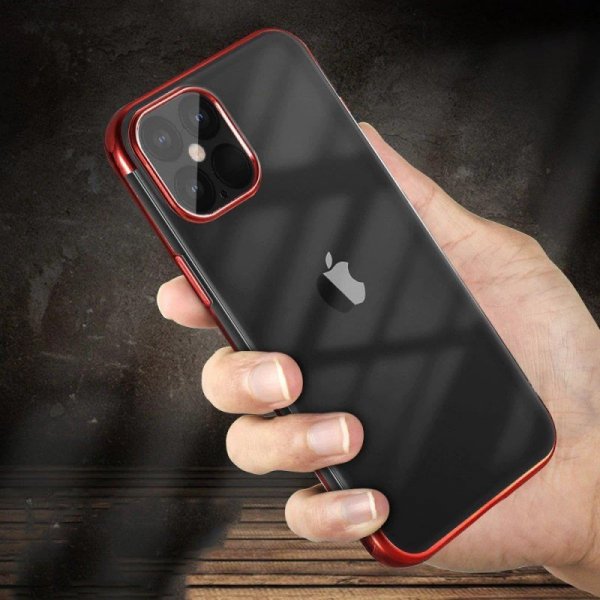 Clear Color case żelowy pokrowiec etui z metaliczną ramką Samsung Galaxy A13 5G czerwony
