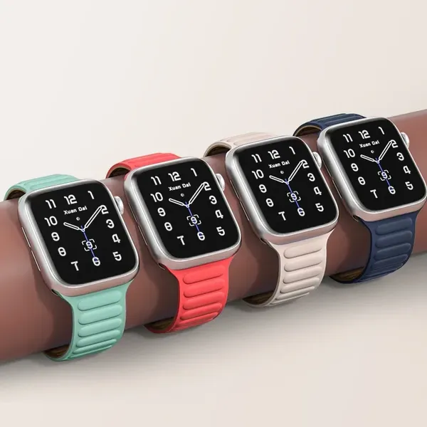Pasek magnetyczny Magnetic Strap opaska bransoleta do Apple Watch 45 mm - czerwony