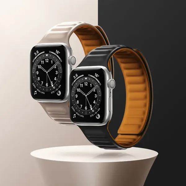 Pasek magnetyczny Magnetic Strap opaska bransoleta do Apple Watch 45 mm - czerwony