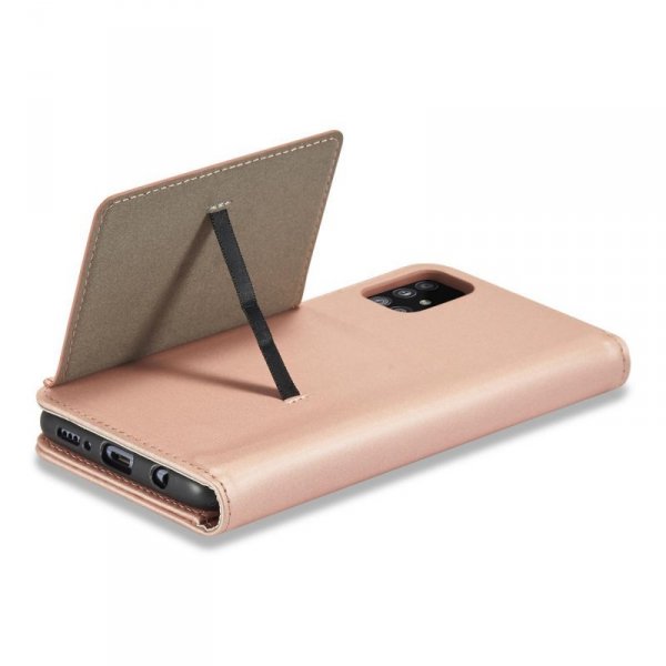 Magnet Card Case etui do Samsung Galaxy A13 5G pokrowiec portfel na karty kartę podstawka różowy